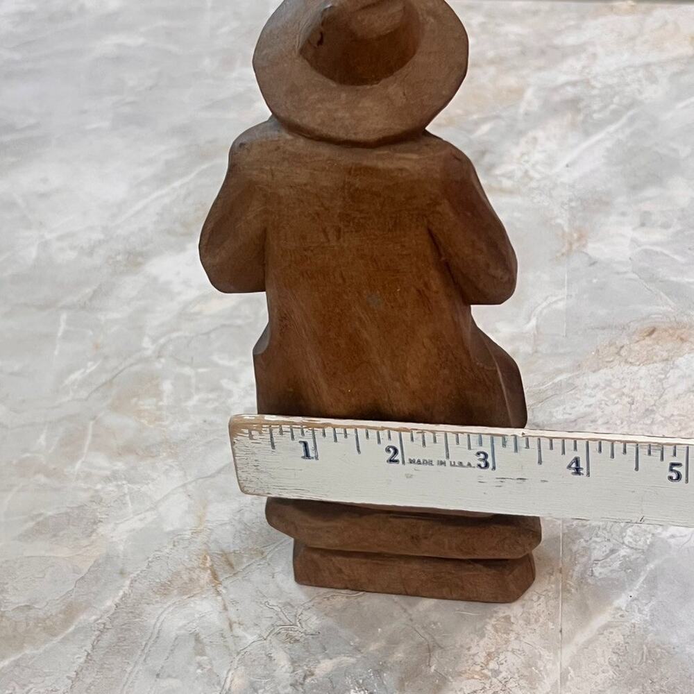 Hand Carved Wooden Figure Bearded Man Playing Accordion 8.5" Tall Folk Art - Picture 9 of 16